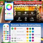 MUCCCUTE Permanent Outdoor Lights for Christmas 200ft RGB House Lights w/App & Remote Control Smart Rainbow LED IP67 Waterproof for Holidays New Year Roof Eaves Garden Décor All Year Around