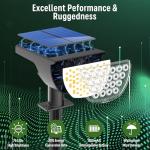 GKGG Solar Lights Outdoor Waterproof IP65, 76 LED 3 Lighting Modes Solar Spot Lights Outdoor Yard Garden Landscape Pathway (Cool White, 4 Pack)