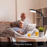 Brightech Litespan - Bright LED Floor Reading Lamp for Over Chair Crafts and Reading, Estheticians' Light for Lash Extensions, Adjustable Standing Lamp for Living Room, Bedroom, Office - Havana Brown