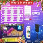 MUCCCUTE Permanent Outdoor Lights for Christmas 200ft RGB House Lights w/App & Remote Control Smart Rainbow LED IP67 Waterproof for Holidays New Year Roof Eaves Garden Décor All Year Around
