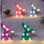 Mermaid Tail LEDNight Light Indoor Lamp Party Home Bedroom Cute Crown Love Kids Decoration Cartoon Christmas Girl Gift Light