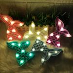 Mermaid Tail LEDNight Light Indoor Lamp Party Home Bedroom Cute Crown Love Kids Decoration Cartoon Christmas Girl Gift Light