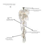 Vintage Crystal High Ceilings Staircase Chandeliers For Stairscase Loft Stairway Brass Branch Hanging Chandelier