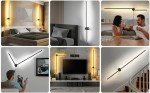 GOODATE Wall Sconces Set of Two with Remote, Stepless Colors 3000K-6500K & Stepless Dimming, Hardwire or Plug-in, 180° Rotate, LED Black Plug in Wall Sconces with Timer & Night Light, 39.4 Inches