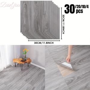 Thickened Self-Adhesive Floor Tiles Imitation Wood Grain Waterproof Non-Slip for Living Room Toilet Kitchen Home Floor Decor