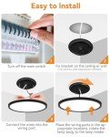 4PACK LED Flush Mount Ceiling Light Fixture Black, 9Inch 24Watt, 3000k/4500k/6000K LED Ceiling Light, Ultra Slim Flush Mount LED Ceiling Lamp for Bedroom, Living Room, Kitchen, Hallway,NOT-DIMMABLE