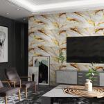 Simulated Thick Marble Tile Wall Sticker PVC Waterproof Self-adhesive Living Room Toilet Kitchen Home Floor Sticker