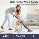 Steam Mop Cleaner with Rotating Mop Pad 10 in 1 Lightweight Spin Mop 1300W Powerful Floor Steamer for Home Hardwood Laminate VM6