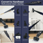 Steam Mop Cleaner with Rotating Mop Pad 10 in 1 Lightweight Spin Mop 1300W Powerful Floor Steamer for Home Hardwood Laminate VM6