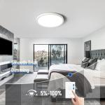 YELIOLED 6 Pack 12 Inch Slim Dimmable LED Flush Mount Ceiling Light Fixtures, 24W 2640LM 3000K/4000K/5000K, House Upgrade Led Lights for Bedroom Hallway Laundry Room Rental Units, 240W Equiv., White