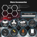 HYPERLITE Gen 2 Hexagon Garage Lights: 168W 16800LM 5 Grids Hexagon Led Light, 6500K Ultra Bright Honeycomb Hex Lights, Durable Design for Garage, Shop, Basement, Barber, Homegym