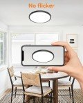 4PACK LED Flush Mount Ceiling Light Fixture Black, 9Inch 24Watt, 3000k/4500k/6000K LED Ceiling Light, Ultra Slim Flush Mount LED Ceiling Lamp for Bedroom, Living Room, Kitchen, Hallway,NOT-DIMMABLE