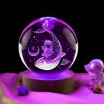 1 PC 3D carved crystal ball whale night lamp, bedroom and living room table lamp, Valentine's Day gift, wife's anniversary gift
