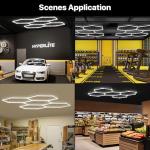 HYPERLITE Gen 2 Hexagon Garage Lights: 168W 16800LM 5 Grids Hexagon Led Light, 6500K Ultra Bright Honeycomb Hex Lights, Durable Design for Garage, Shop, Basement, Barber, Homegym