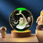 1 PC 3D carved crystal ball whale night lamp, bedroom and living room table lamp, Valentine's Day gift, wife's anniversary gift
