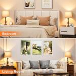 Seealle Upgraded Touch Lamps for Night Stands Set of 2 - Bedside Lamps with USB C+A, 3 Way Dimmable for Bedroom Living Room End Tables Office(Brown)