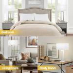 Seealle 22" Tall Bedroom Lamps for Living Room - Touch Brushed Nickel Bedside Lamps with USB C+A, 3 Way Dimmable Lamp for Nightstand, Modern Night Stands Lamps for End Tables(White&Silver)