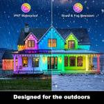 500FT Permanent Outdoor Lights Waterproof with Smart App Control Remote,DIY Scene Modes,Music Sync hronization,Eaves Lights for Garden Decor,Deck,Christmas