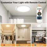 Rodalims Rechargeable Ceiling Light No Wiring - Battery Operated Led Lights for Bedroom with Remote, Motion Sensor Night Light Indoor Hallway, Living Room, Bathroom, Home & Kitchen Decor Lighting (4)