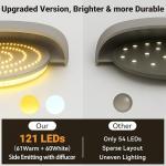 Rodalims Rechargeable Ceiling Light No Wiring - Battery Operated Led Lights for Bedroom with Remote, Motion Sensor Night Light Indoor Hallway, Living Room, Bathroom, Home & Kitchen Decor Lighting (4)