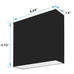 LUXRITE Square LED Up and Down Wall Sconce, Metal, 5CCT 2700K | 3000K | 3500K | 4000K | 5000K, Modern Indoor and Outdoor Wall Light, 15W, 1000LM, IP65 Waterproof, ETL - Black