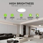 MODERN 12-Pack Super Thin 9inch 2800lm Flush Mount LED Ceiling Light White, 5000K Daylight, Undimmable Ceiling Light Surface Mount for Bedroom, Living Room, Dining Room, Garage, Office