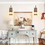 Rustic Wall Light Fixtures, Oil Rubbed Bronze Finish Indoor Vintage Wall Light Industrial Lamp Fixture Glass Shade Farmhouse Metal for Bedroom Living Room(2 Pack)