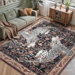 Moynesa Leopard Rug for Living Room Decor Home Jungle Tiger Sofa Rug Bedroom Bedside Rug Kitchen Coffee Table Floor Mat Gifts