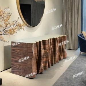 Light luxury dining side cabinet, living room against the wall solid wood locker, high-end designer stainless steel entrance