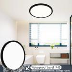 KIWIVIC 20 Inch Flush Mount Ceiling Light, 40W Dimmable LED Fixture 4000LM, 3000K/4500K/6000K Adjustable, Round Ceiling Lamp for Bedroom, Kitchen, Living Room, Dining Room, Bathroom, Black