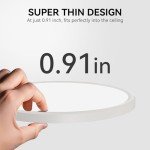 MODERN 12-Pack Super Thin 9inch 2800lm Flush Mount LED Ceiling Light White, 5000K Daylight, Undimmable Ceiling Light Surface Mount for Bedroom, Living Room, Dining Room, Garage, Office