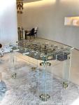 Villa transparent tempered crystal glass lamp mansion indoor high-end table football machine