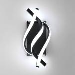 DAXGD Modern LED Wall Sconce 21W Indoor Wall Sconces Light Cool White 6500K Spiral Design Wall Mounted LED Lamp for Bedroom Stairwells Living Room Hallway Office (Black, 6500K)