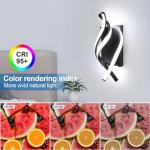 DAXGD Modern LED Wall Sconce 21W Indoor Wall Sconces Light Cool White 6500K Spiral Design Wall Mounted LED Lamp for Bedroom Stairwells Living Room Hallway Office (Black, 6500K)