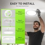 MODERN 12-Pack Super Thin 9inch 2800lm Flush Mount LED Ceiling Light White, 5000K Daylight, Undimmable Ceiling Light Surface Mount for Bedroom, Living Room, Dining Room, Garage, Office