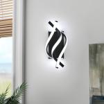 DAXGD Modern LED Wall Sconce 21W Indoor Wall Sconces Light Cool White 6500K Spiral Design Wall Mounted LED Lamp for Bedroom Stairwells Living Room Hallway Office (Black, 6500K)