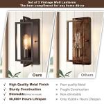 Maylaywood Industrial Wall Sconces Set of 2, Vintage Brown Wall Light Fixture E26 Base, Metal Rustic Wall Mount Lamp, Modern Indoor Lighting Hardwired