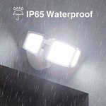 Onforu 60W LED Dusk to Dawn Outdoor Lighting, 6000LM Exterior Flood Lights, IP65 Waterproof Outdoor 3 Adjustable Heads Photocell Lights Fixture, 6500K Daylight Floodlights for Garage, Patio, Yard