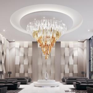 LED Chandelier Indoor Hotel Ceiling Inverted Triangle Crystal Modern Decoration Lamp