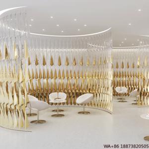 Ceiling Lamp Luxury Modern Custom Banquet Hall Chandelier Big Gold Crystal Led