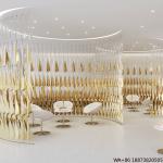 Ceiling Lamp Luxury Modern Custom Banquet Hall Chandelier Big Gold Crystal Led