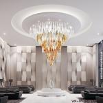 Ceiling Lamp Luxury Modern Custom Banquet Hall Chandelier Big Gold Crystal Led