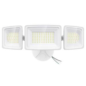 Onforu 100W LED Security Light, 9000LM Outdoor Indoor Flood Lights with 3 Adjustable Heads, IP65 Waterproof LED Exterior Floodlight, 6500K White Wall Mount Security Light for Yard, Garage(White)