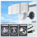 Onforu 100W LED Security Light, 9000LM Outdoor Indoor Flood Lights with 3 Adjustable Heads, IP65 Waterproof LED Exterior Floodlight, 6500K White Wall Mount Security Light for Yard, Garage(White)