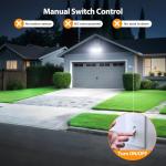 Onforu 100W LED Security Light, 9000LM Outdoor Indoor Flood Lights with 3 Adjustable Heads, IP65 Waterproof LED Exterior Floodlight, 6500K White Wall Mount Security Light for Yard, Garage(White)