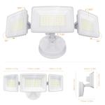 Onforu 100W LED Security Light, 9000LM Outdoor Indoor Flood Lights with 3 Adjustable Heads, IP65 Waterproof LED Exterior Floodlight, 6500K White Wall Mount Security Light for Yard, Garage(White)
