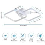 DELIPOP 23 Inch Square Modern LED Ceiling Light, 42W 6500K Flush Mount Lighting, Acrylic Ceiling Lamp for Hallway, Living Room, Dining Room, Kitchen, Bedroom