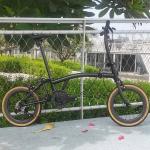 CRANSTON Carbon Fiber Ultra-light 7.5kg Folding Bike 16inch 349wheel 7speed Tri-Fold Mini Outdoor Bike For Adults Men's Bicycle