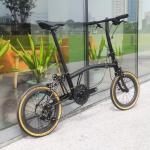 CRANSTON Carbon Fiber Ultra-light 7.5kg Folding Bike 16inch 349wheel 7speed Tri-Fold Mini Outdoor Bike For Adults Men's Bicycle