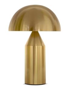 Brightech Venus Mushroom Table Lamp - Modern Lamp for Living Room, Bedroom Side/End Table - Dimmable, Unique Side Table LED Lamp Shade for Office, Reading - Brass/Gold, 14" Tall